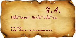 Hübner Arétász névjegykártya